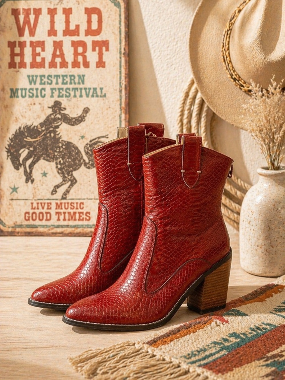 Rodeo Ruby Paneled Western Boots - Picture 1 of 13